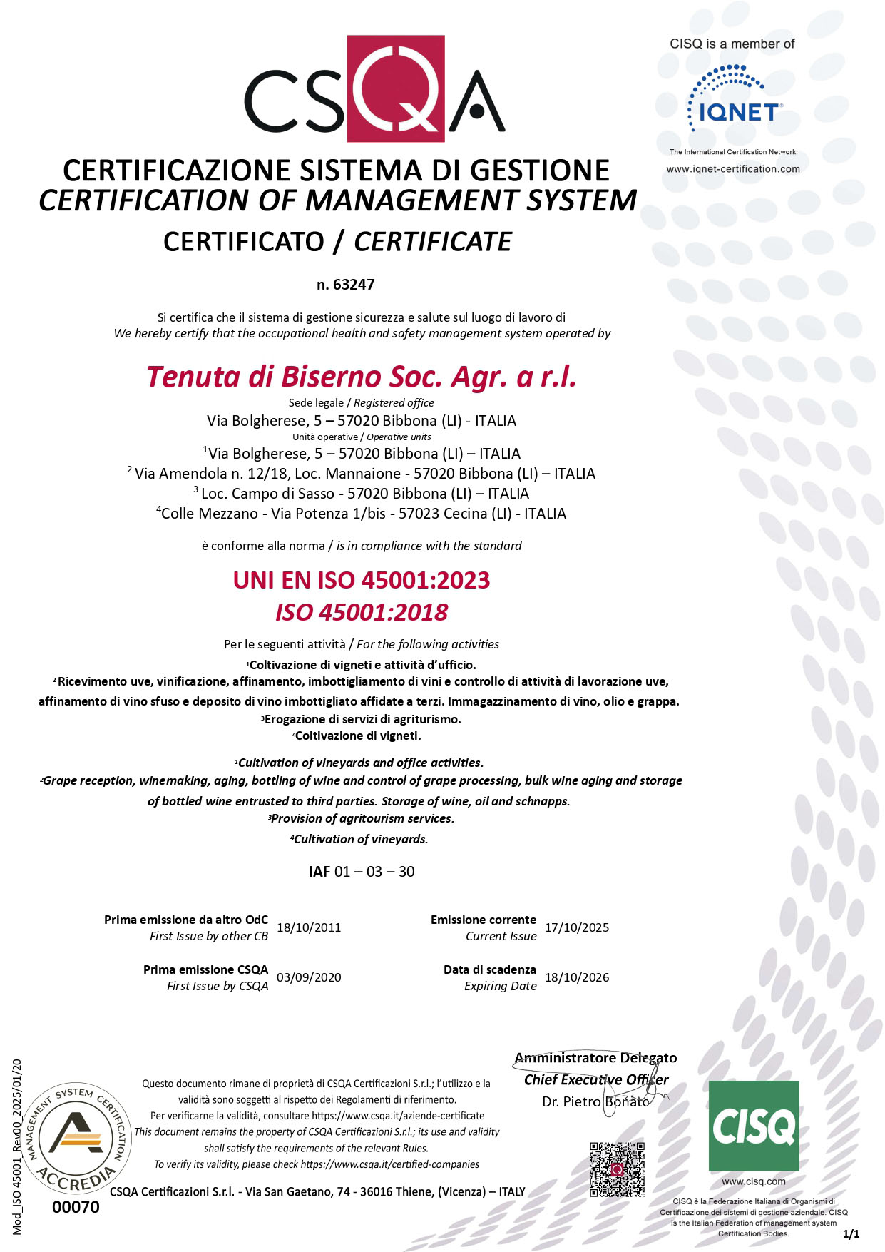 Certificazioni 1